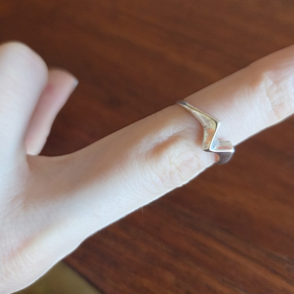 Small Modernist 925 Silver Ring
